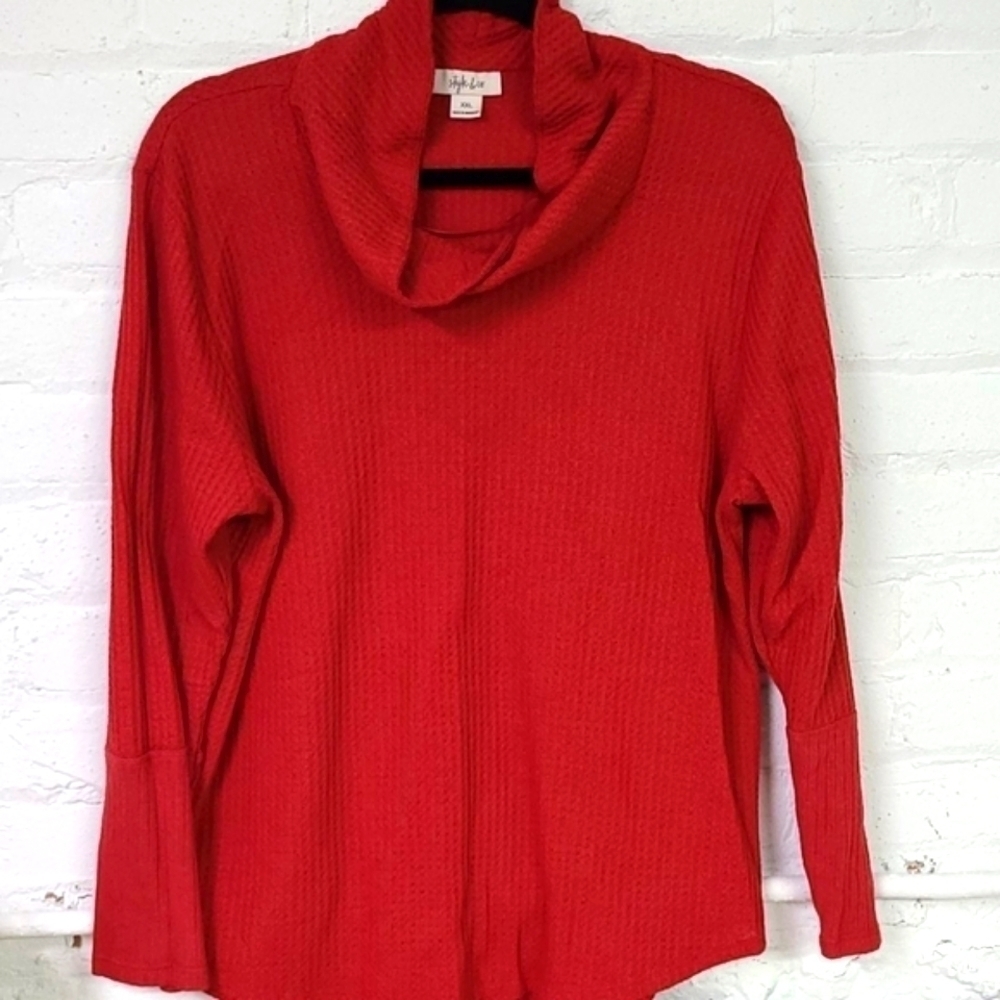 Style and Company XXL Waffle Top Red
